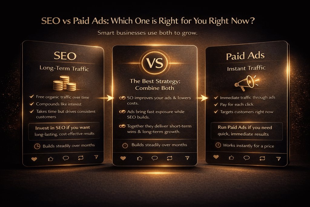 SEO versus paid ads comparison
