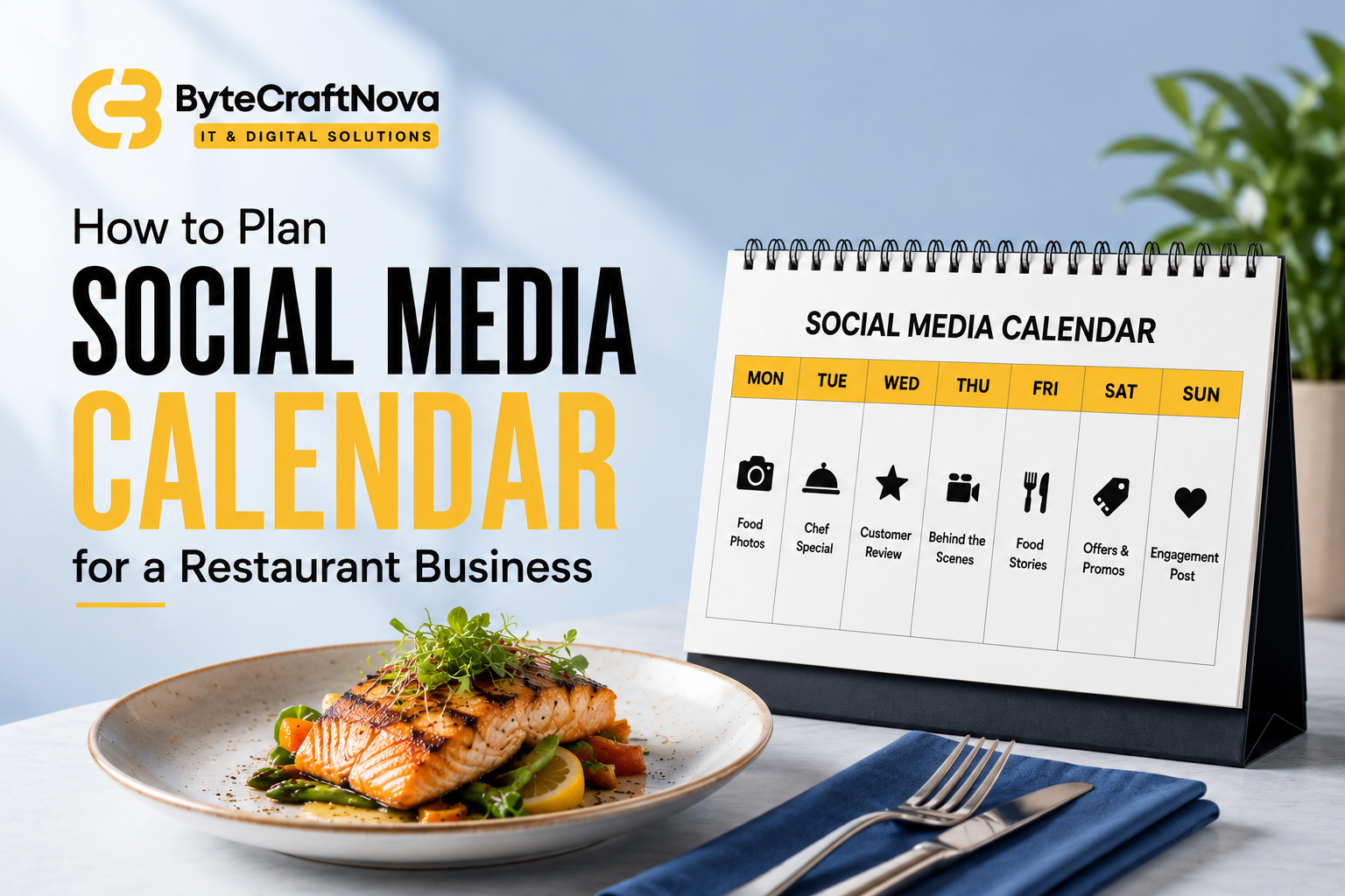 social media calendar for a restaurant business